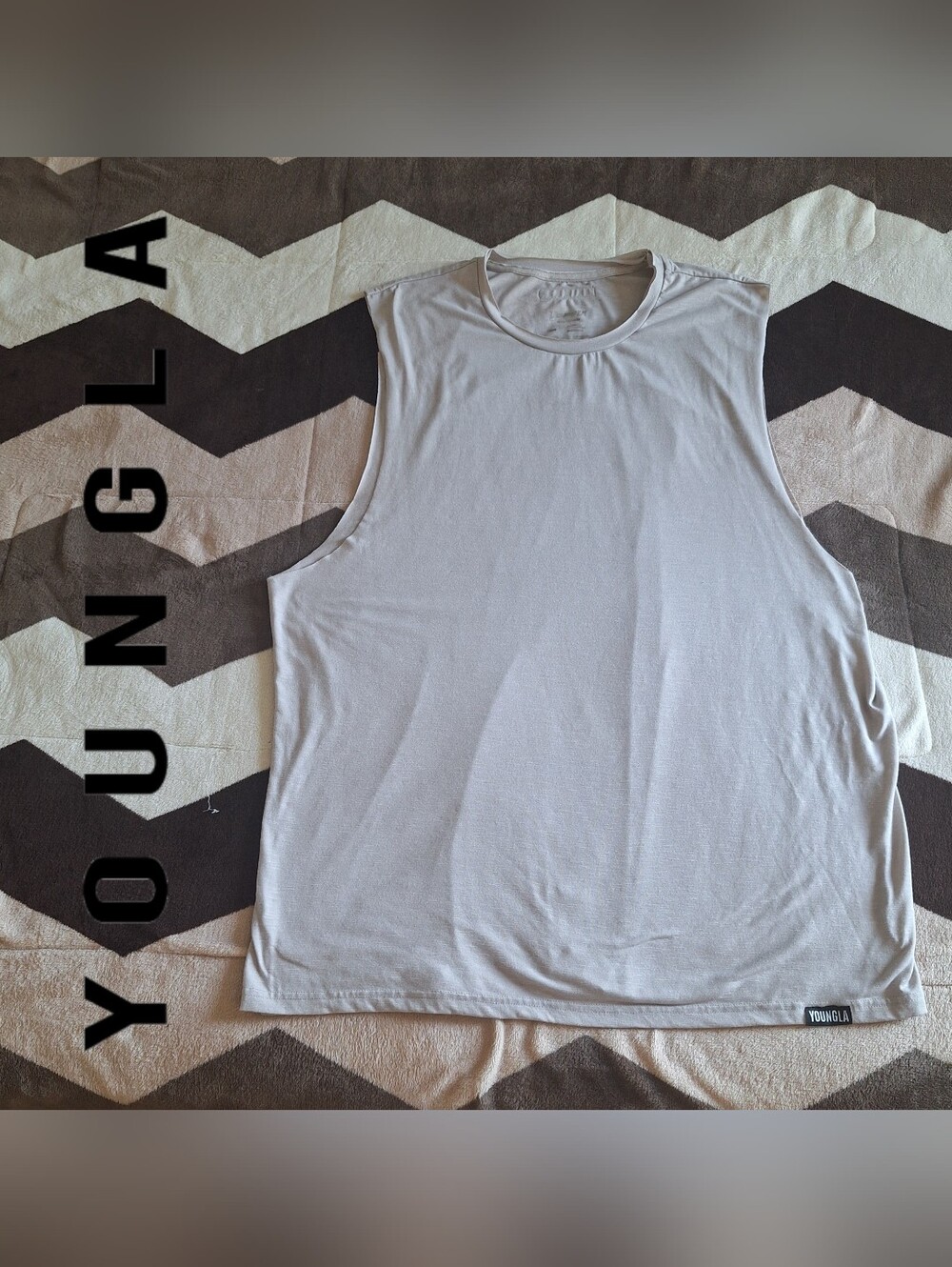 YoungLA Athletic Workout Tank Top Sleeveless Raw Hem Top - Size XL